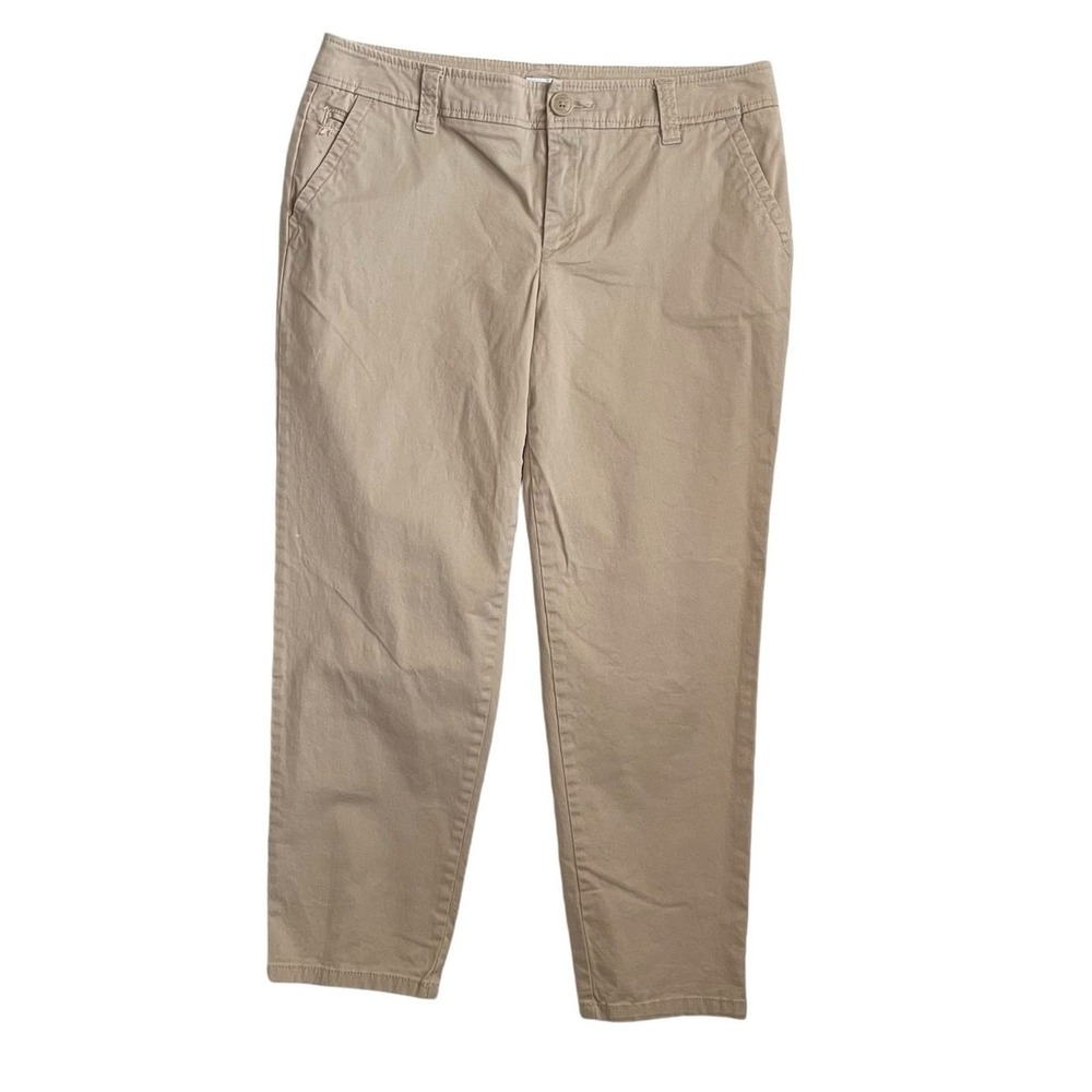 Liz Claiborne Women Chino Pants 10P Beige‎ Ankle Minimalistic Neutral Uniform